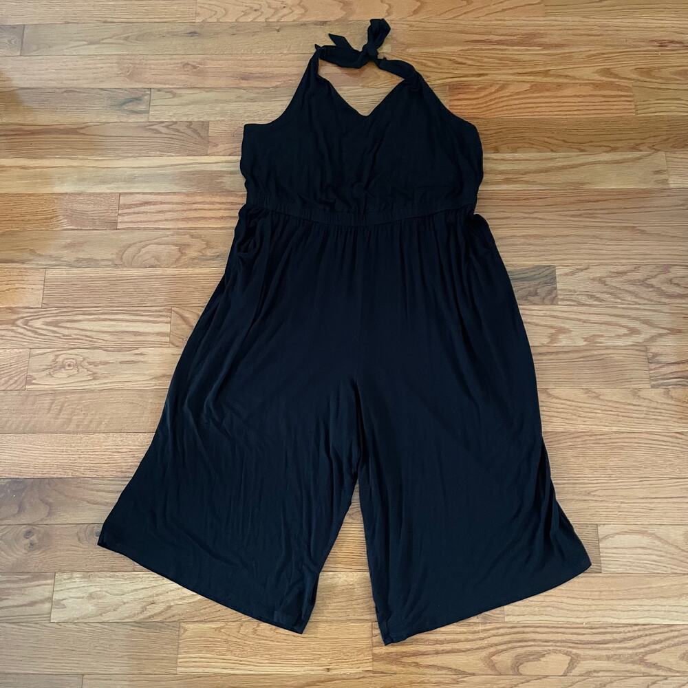 Torrid Womens 3X Halter Jumpsuit Black Super Soft Casual Wide Leg - Picture 2 of 11